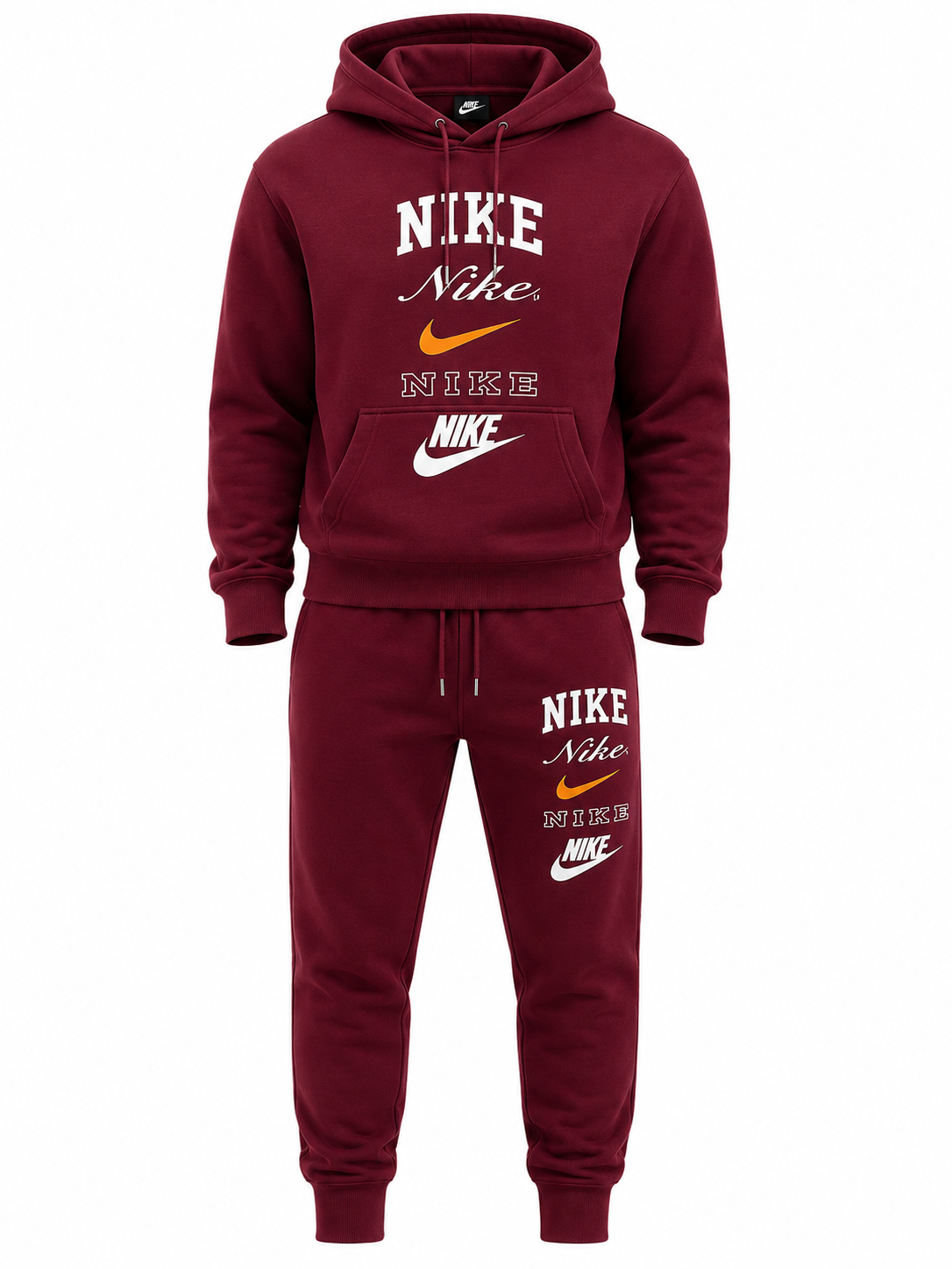 Nike Essentials Fleece Tracksuit Burgundy