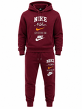 Nike Essentials Fleece Tracksuit Burgundy