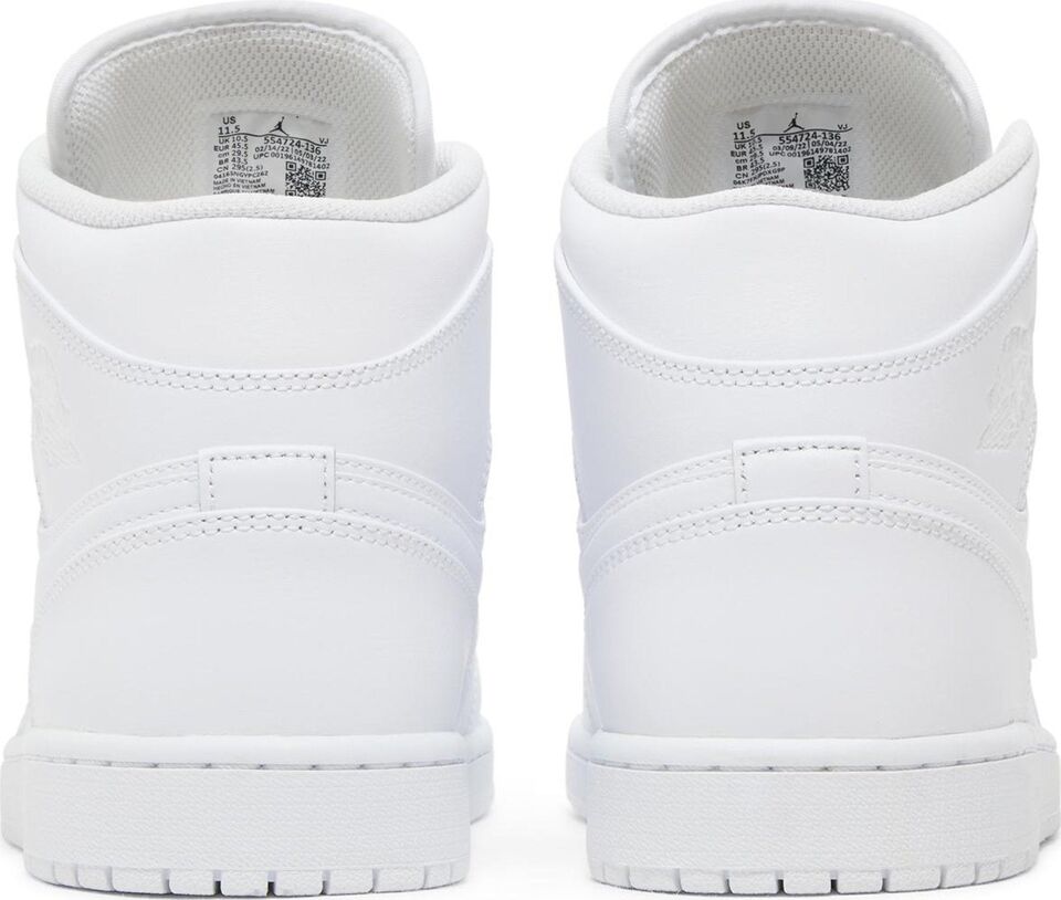 Jordan Retro 1 'Triple White' Mid