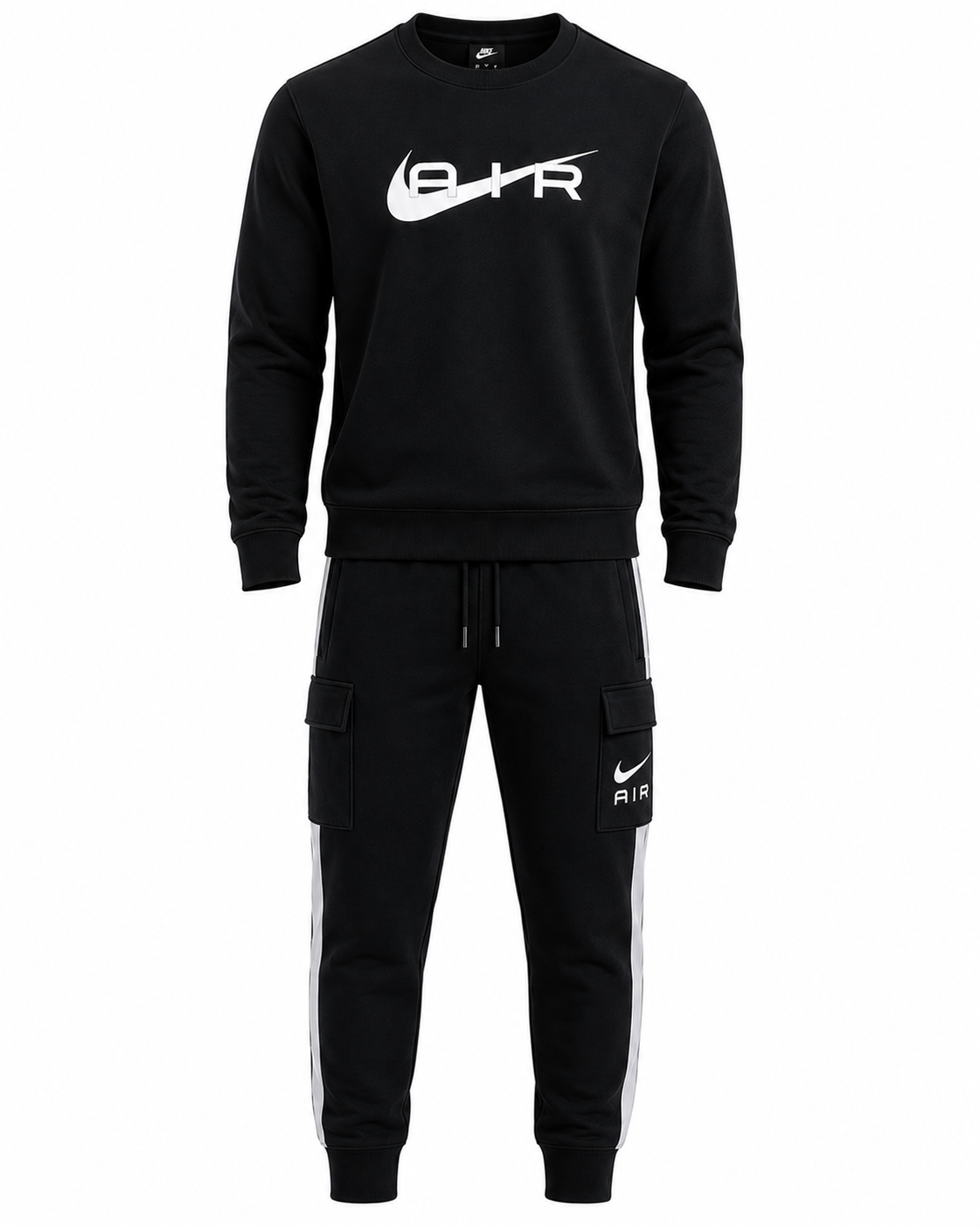Nike Air Fleece Tracksuit Black White