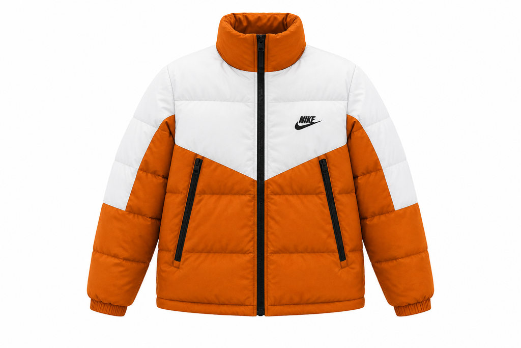 Nike Colour block Puffer Jacket Orange/White
