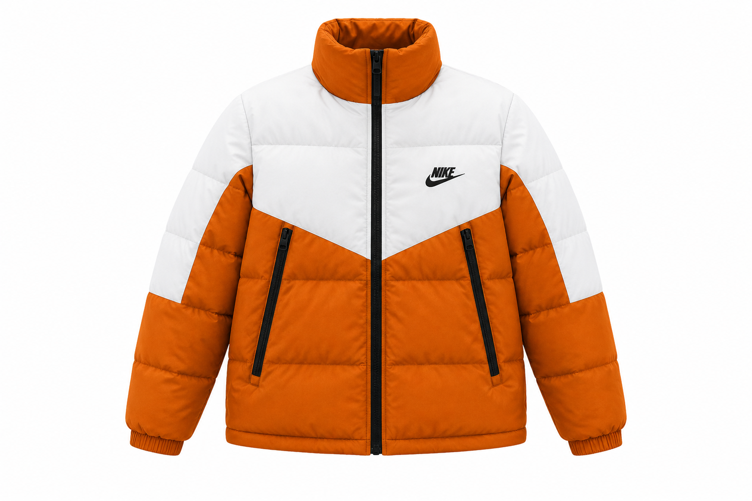 Nike Colour block Puffer Jacket Orange/White