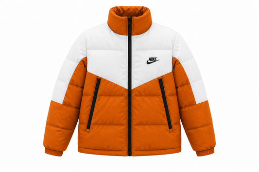 Nike Colour block Puffer Jacket Orange/White