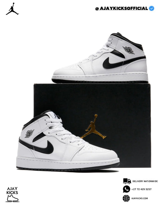 Jordan 1 Mid "White/Black"