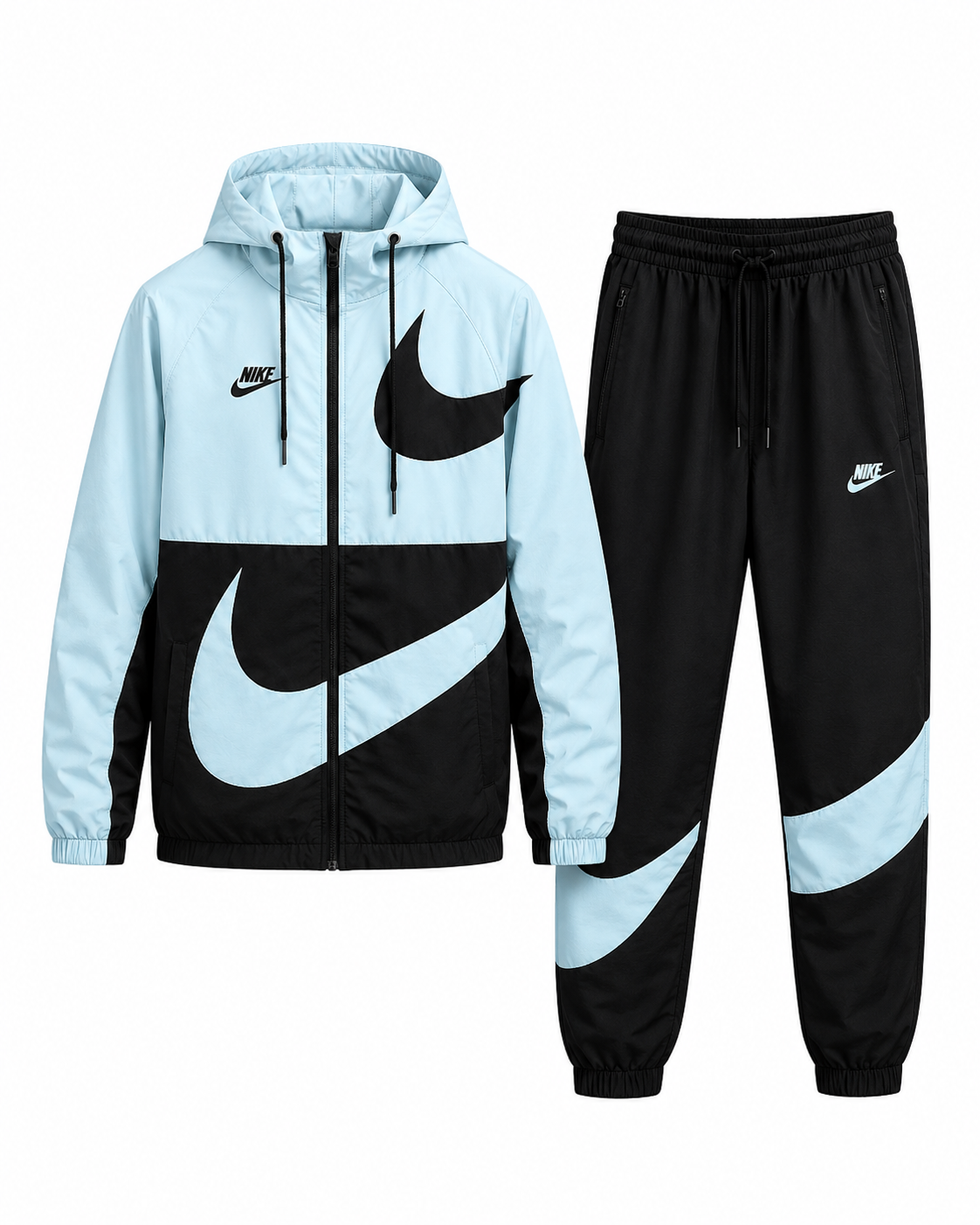 Nike Swoosh Tracksuit - Light Blue/Black