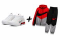 Nike Shox R4 + Nike Tracksuit Combo (White/Red/Black)