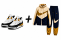 Air Jordan + Nike Tracksuit Combo (White/Gold/Navy)