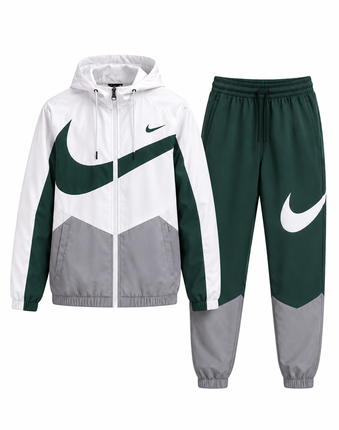 Nike Swoosh Tracksuit - White/Green/Grey