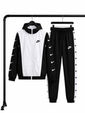 Nike Tracksuit Set – Black & White Swoosh