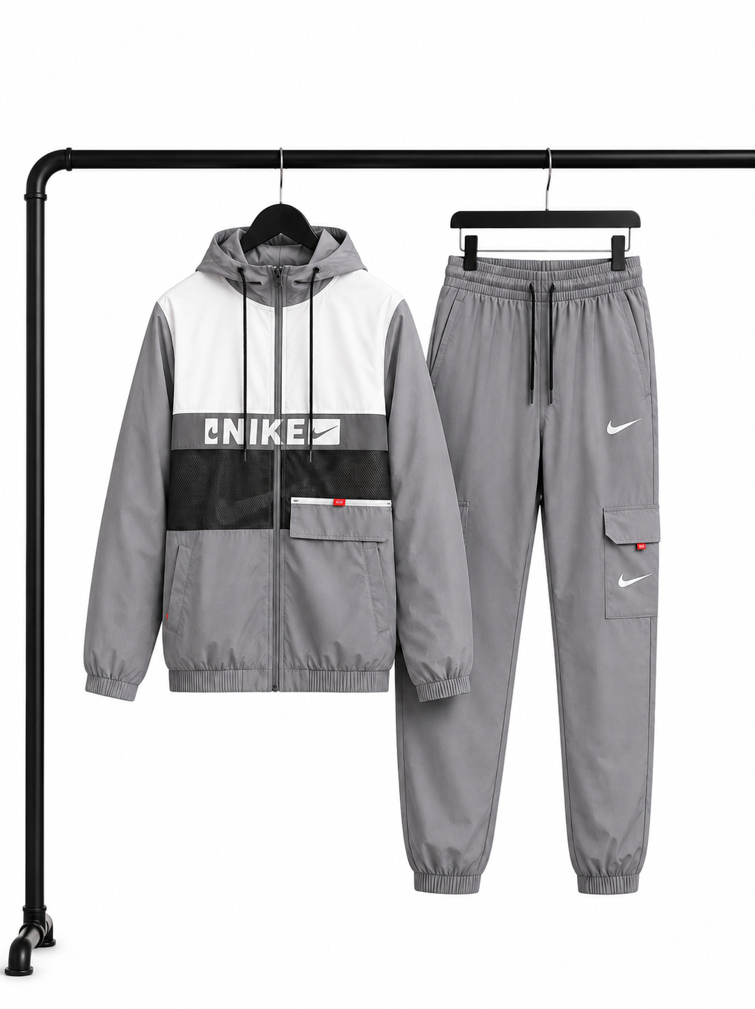Nike Tracksuit Set – Grey & White