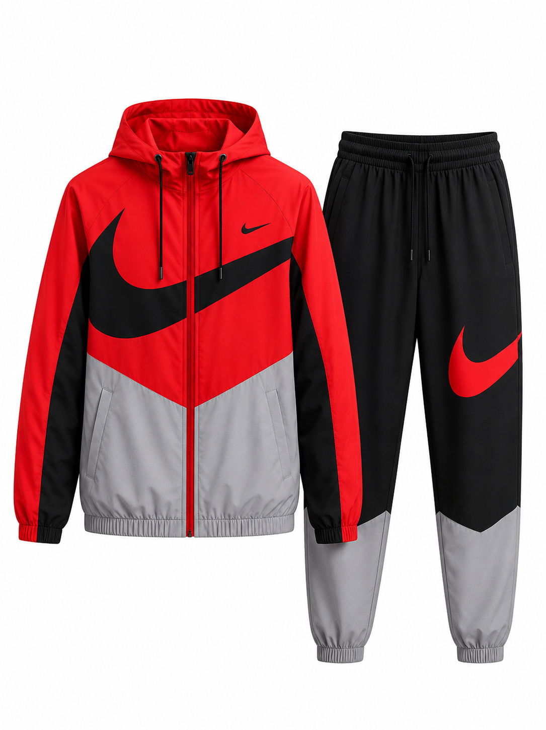 Nike Swoosh Tracksuit - Red/Black/Grey
