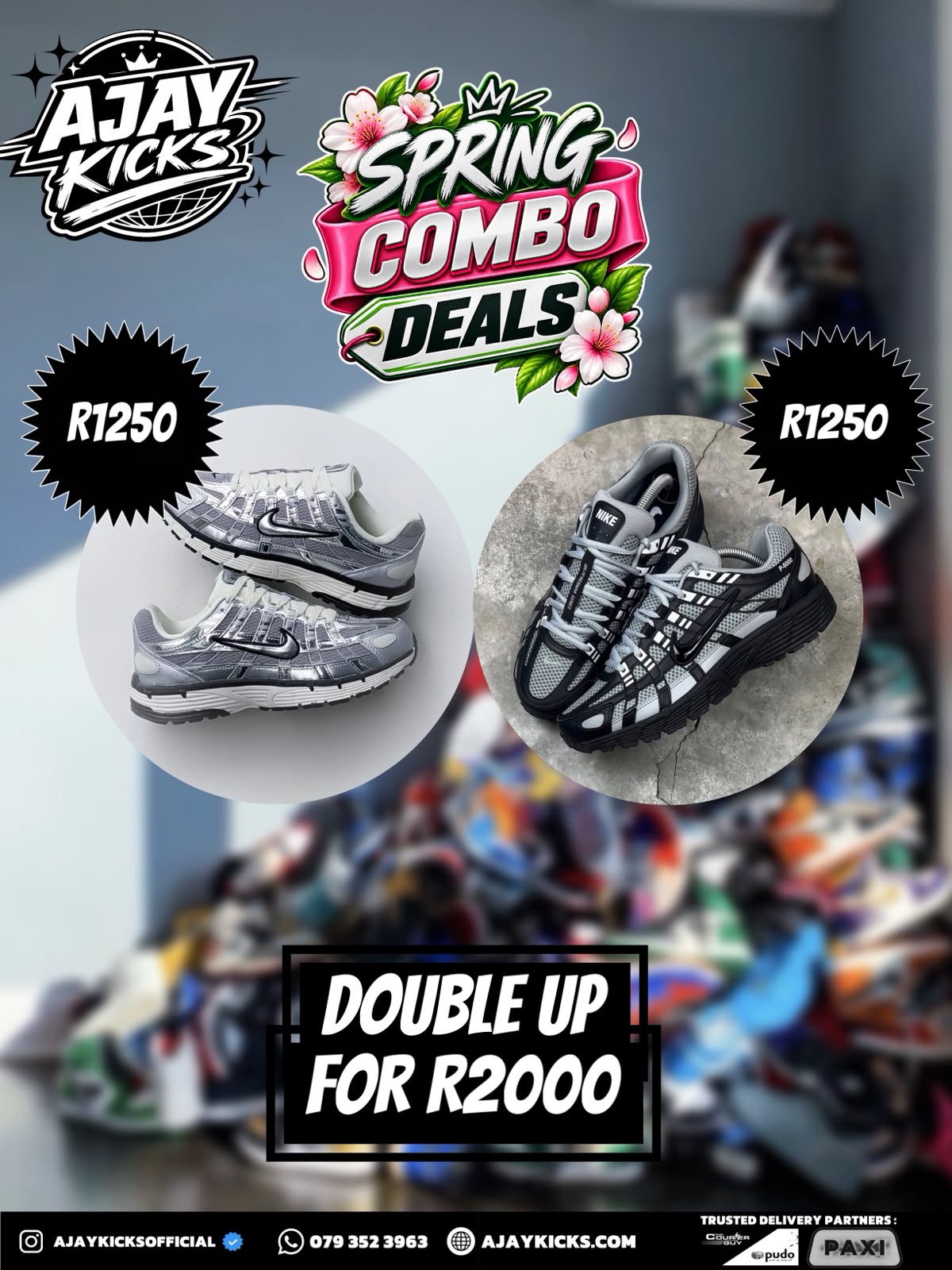 Nike P-6000 Grey x Nike P-6000 Silver Spring Combo Deal - Double Up for R2000