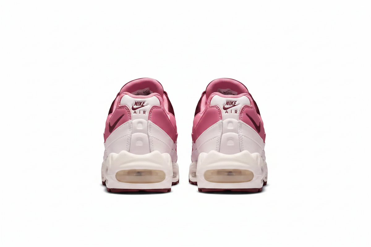 Nike Air Max 95 Big Bubble Pink Bordeaux rear view white background