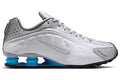 Nike Shox R4 Metallic Silver White Blue Lagoon - Side View